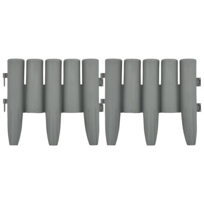 Bordure de bordure grise en polypropylène gris, bordure décorative paysagère pour jardin et jardin, paravent extérieur résistant aux intempéries, ensemble de 36 pièces, longueur totale de 393,7 po