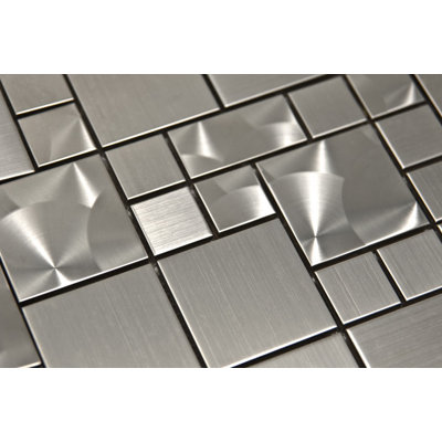 Random Sized Metal Mosaic Tile in Silver
