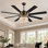 Ventilateur de plafond 72 "en cristal avec lumières - Ventilateurs d'extérieur modernes avec télécommande