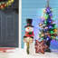 29.25"H Christmas Resin Snowman Porch Décor Includes 8 Warm White Lights With Timer
