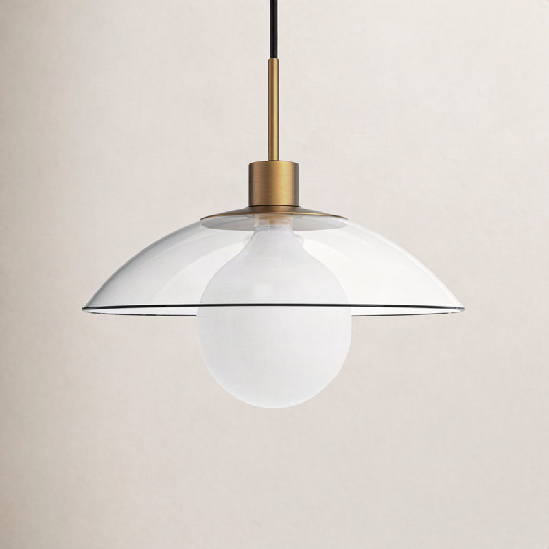 Finola 1 - Light Single Pendant, Aged Gold/Clear Glass