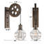 1 Light Fixture Industrial Mid Century Retro Iron Wall Lights Lift Pulley Wall Lamp Features The Matte Iron Cage Lamp Shade(Bronze Color)