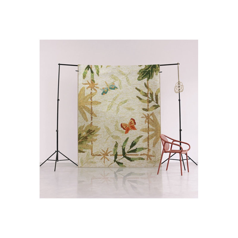 Tapis décoratif lavable à la machine Leaf and Butterfly, Tapis de couloir 3 pi 3 po x 6 pi 7 po
