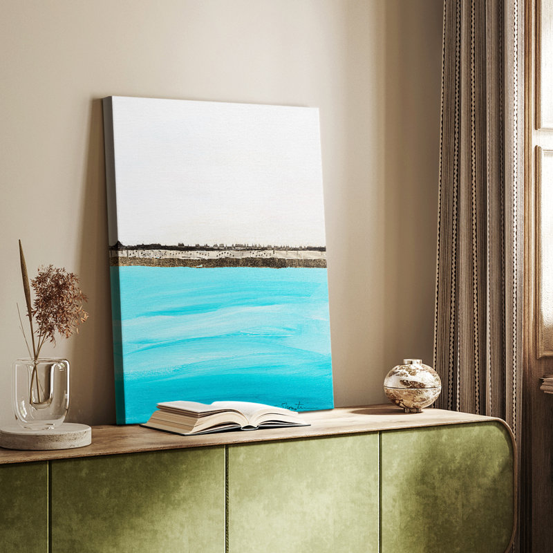 Harmonie en turquoise - galerie Cavas sur mesure, H 27 po x l 18 po
