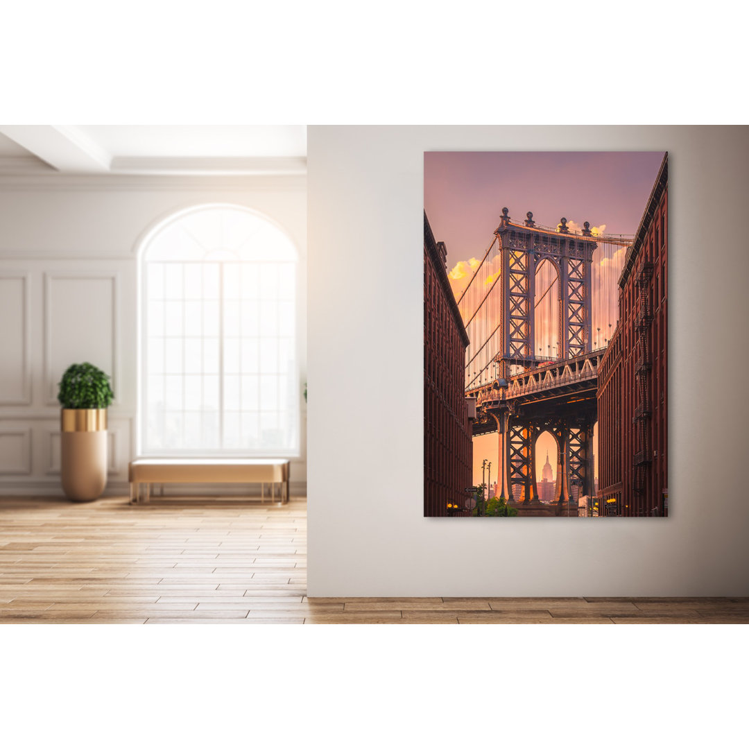 Gerahmtes Poster Manhattan Bridge von Brooklyn Street