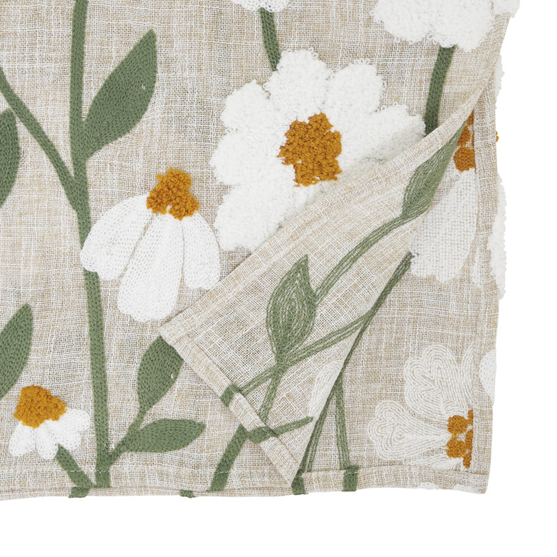Embroidered Floral Table Runner – Decorative Non-Reversible Polyester Table Runner for Dining Table, 14"x72"