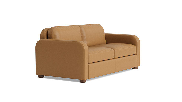 Archie Leather Loveseat (70"), Leather - Butterscotch