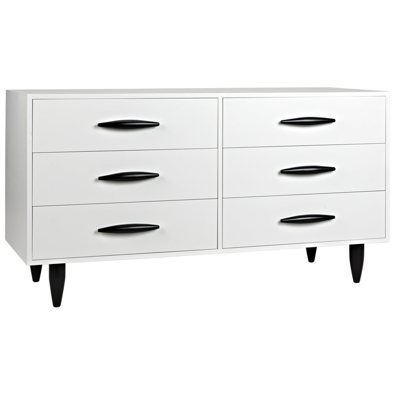 Williams 6 - Drawer Solid Wood Dresser, Mystic White