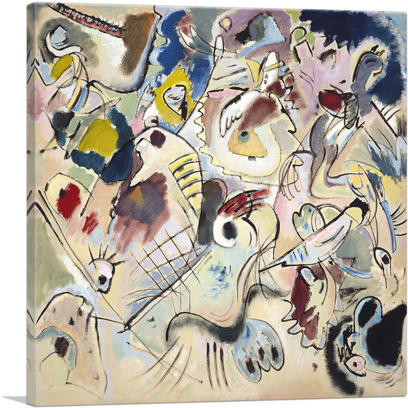 S Croquis 160A 1912 par Wassily Kandinsky - reproduction sur toile tendue, H 12 po x l 12 po x P 1,5 po