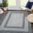 Grey Modern 4 x 6(ft) Rectangular Indoor Soft Non Slip Washable Bordered Geometric Area Rug-876770277-876770278