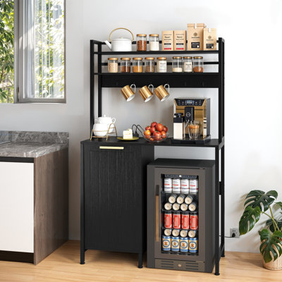 39.4'' Metal Baker's Rack With Microwave Compatibility & 10 Gallon Trash Can