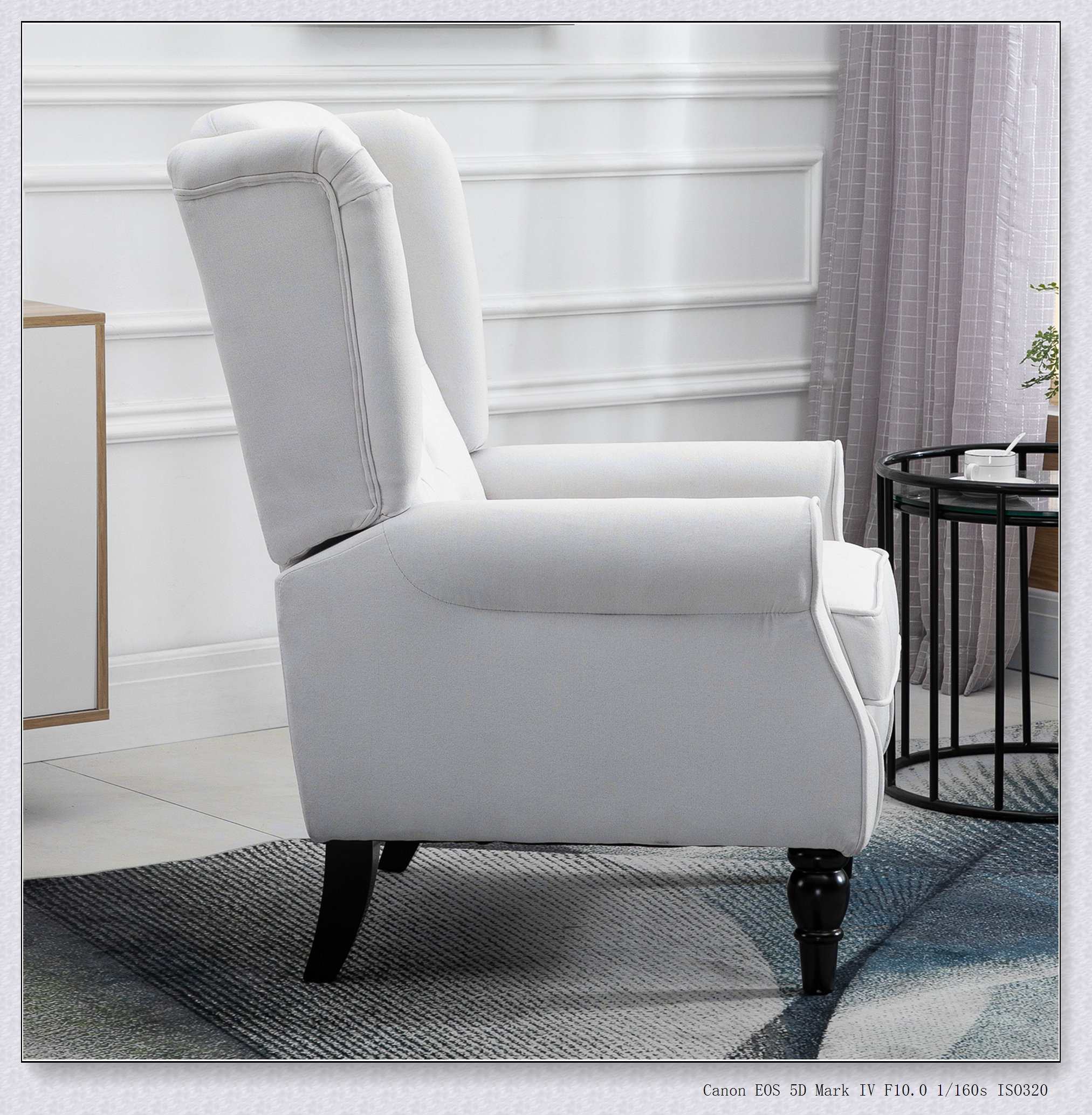Astoria Grand Button-Tufted Accent Chair with High Wingback, Rounded ...