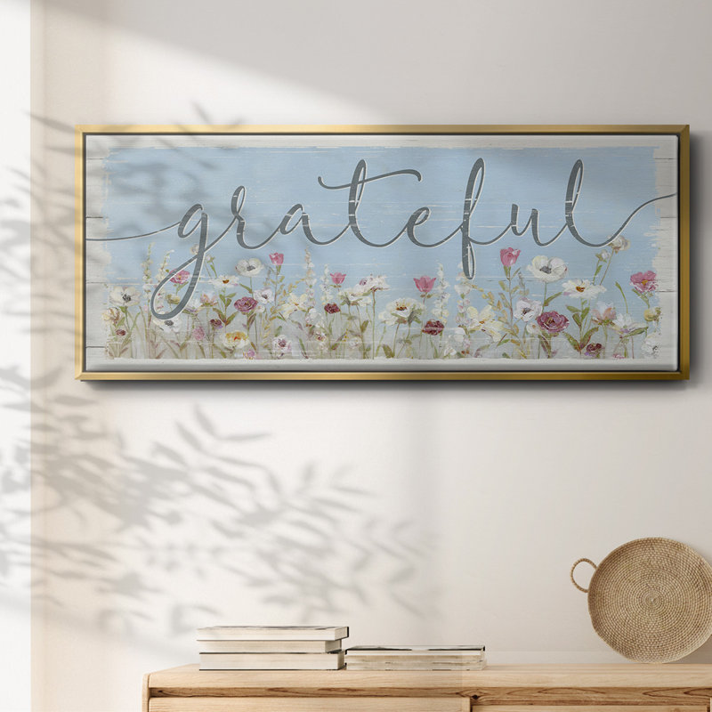 Bloomin Around Grateful- Framed Canvas