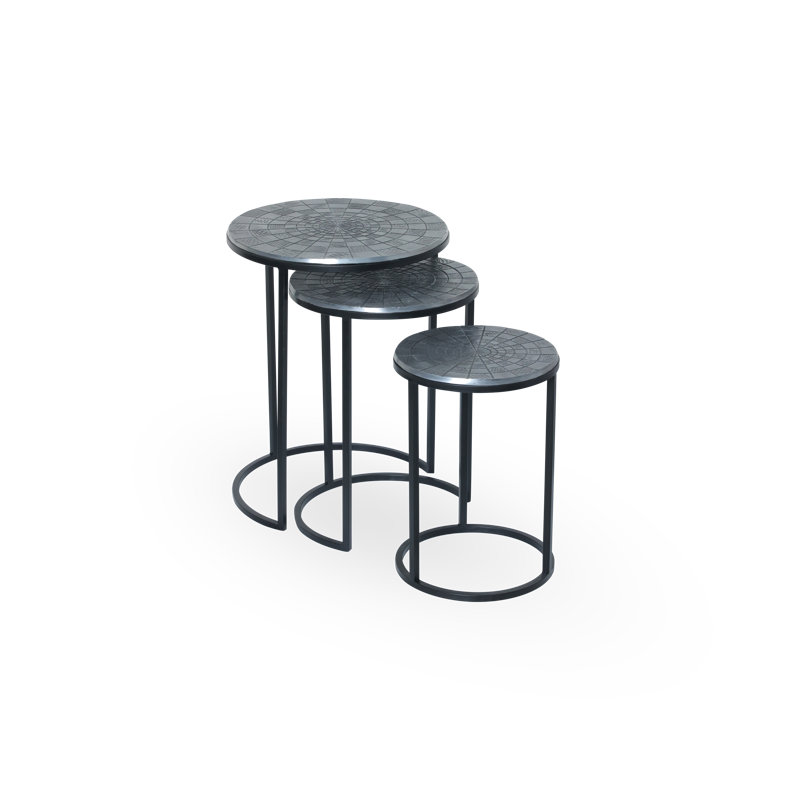 Ensemble de 3 tables basses, Gris