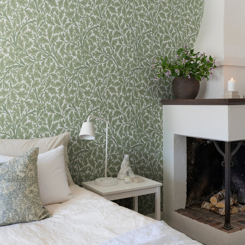 Alexavia Oak Tree Leaf 10.05m x 53cm Wallpaper Roll, Multicolor Green