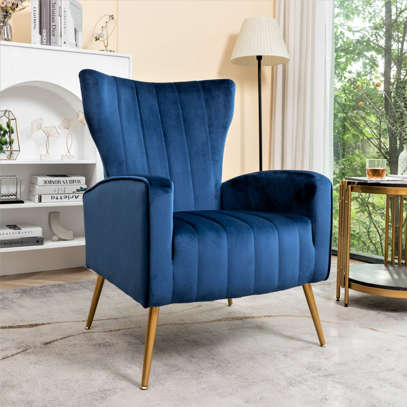 Velvet Armchair, Blue Velvet
