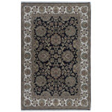 Magnolia Wool Oriental Area Rug in Black/Ivory