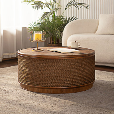 Table basse ronde avec rangement amovible