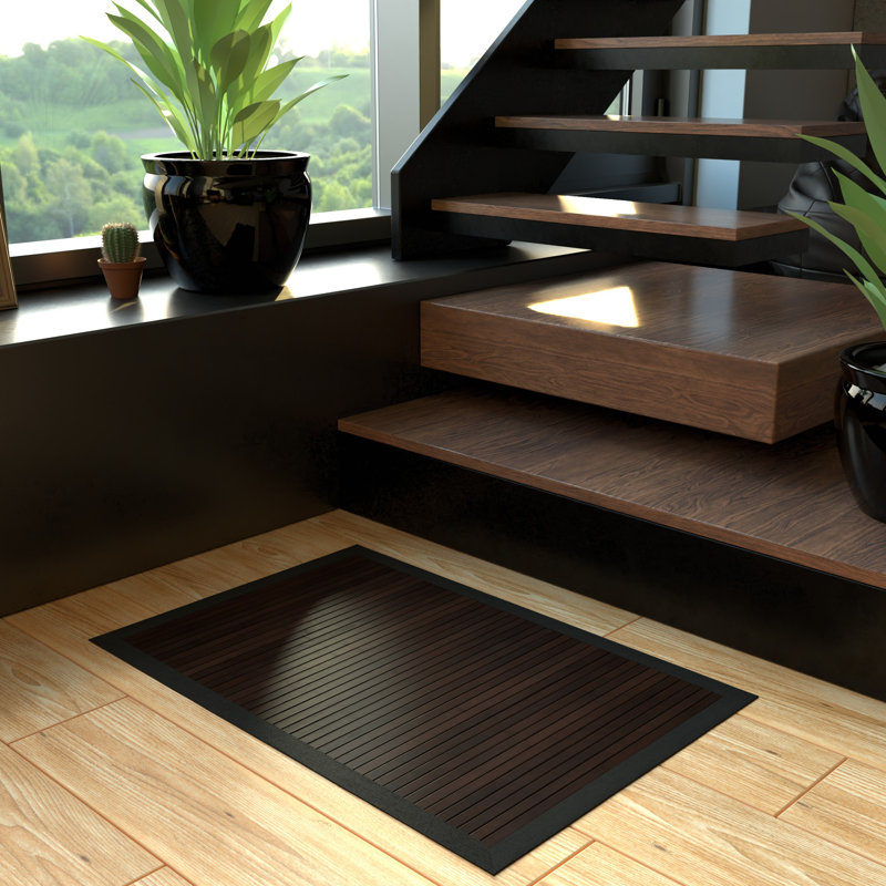 Locher Bamboo Area Rug, Rectangle 2' x 3', Mocha