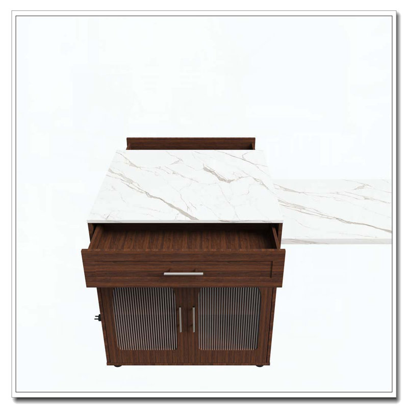 80-inch Expandable Kitchen Island with Dining Table