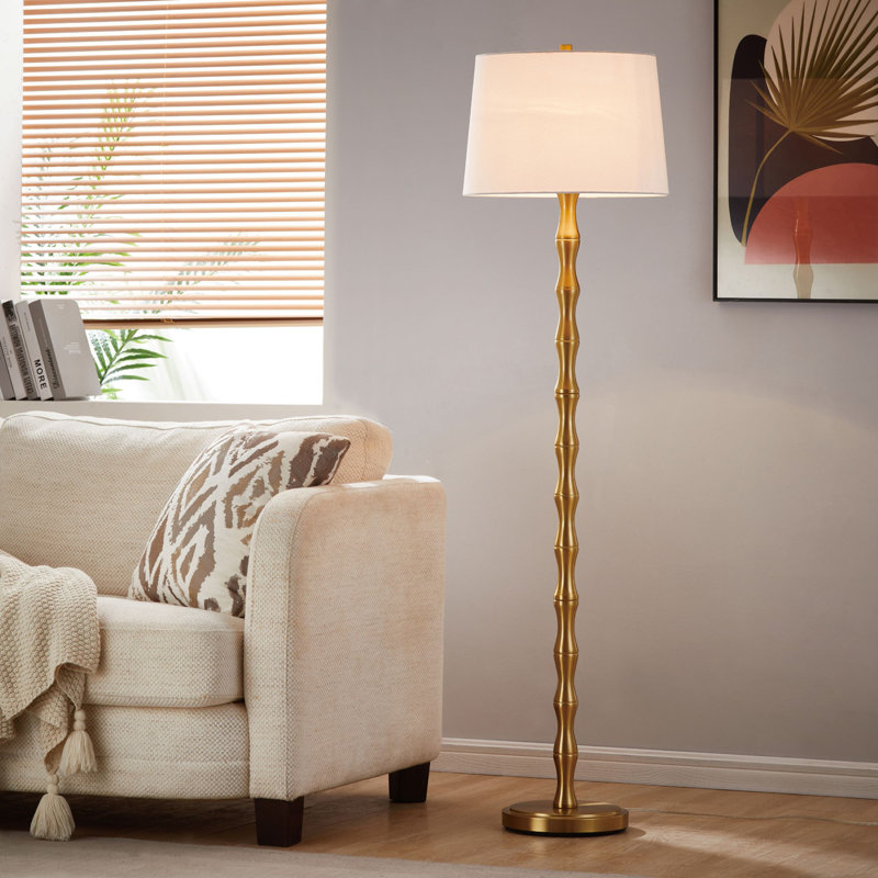 Lampe sur pied 61 po Johnvictor, Or antique