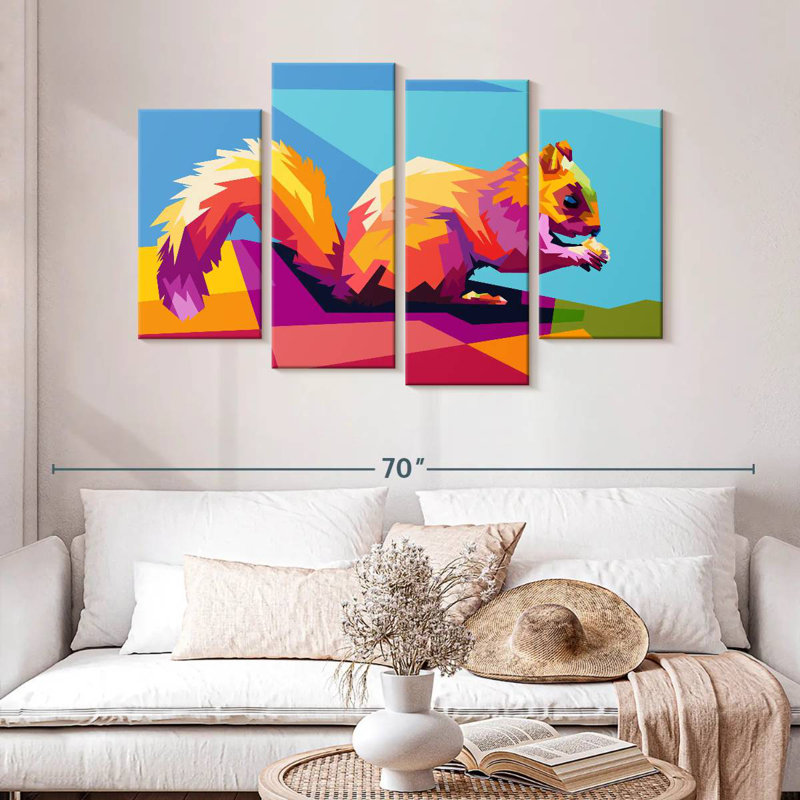 Brampt Geometric Squirrel, 32" H x 52" W