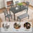 6-Piece Kitchen Dining Set with Rectangular Table, 4 Upholstered Chairs and Bench