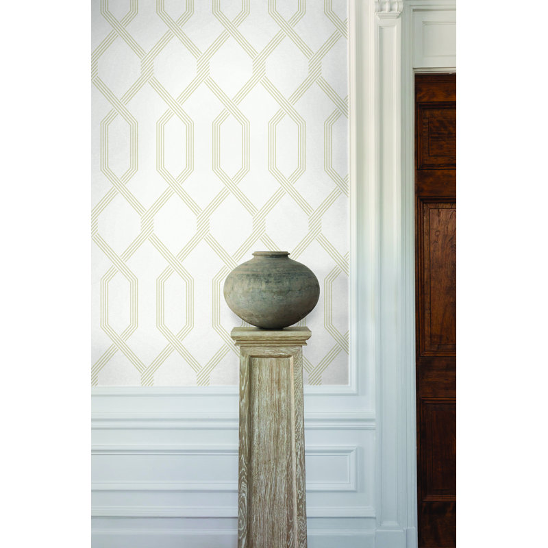 Palisade Geometric Wallpaper Double Roll, Beige
