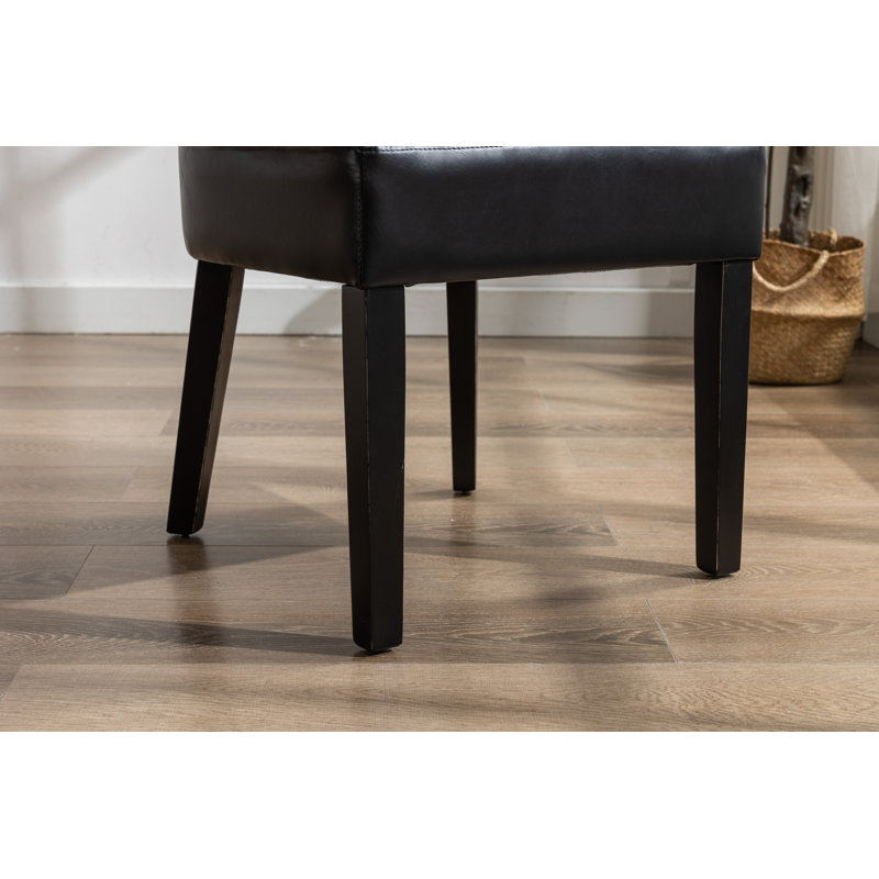 Chaise parsons large 20,47 po Shamiera, Mélange de lin noir
