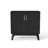 Fluted Storage With Solid Wood Legs & Versatile Layout - Living Room Cabinet For Room, Kitchen, Hallway Black Finish