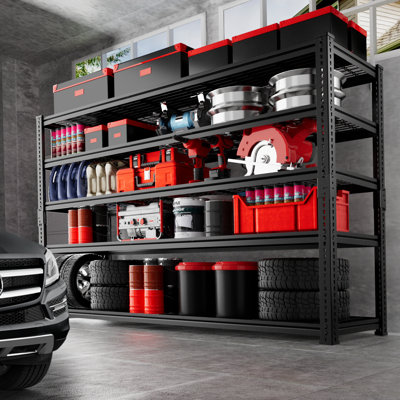 Rikuto Adjustable Heavy Duty Metal Shelving Unit For Garage,Pantry,Storage,Toolsheds, Warehouses