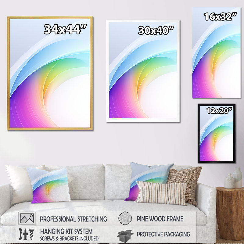 " Rainbow Whispering Spectrum ", Gold Picture Framed, 40" H x 30" W x 1.5" D