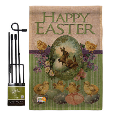 Double Sided 18.5'' H x 13'' W Polyester Easter Flag Set