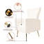 Fauteuil à oreilles en velours avec pieds dorés, espace de détente rembourré, pour chambre à coucher, blanc - salon simple et chambre à coucher