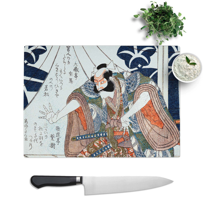 Tempered Glass Asahina Saburo by Yashima Gakutei Chopping Board, 28.5 cm x 20 cm