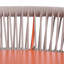 Tabourets de bar d'extérieur à structure en aluminium à hauteur de siège de 29 po avec dossier en forme de feston tissé à la corde, ensemble de 2, orange
