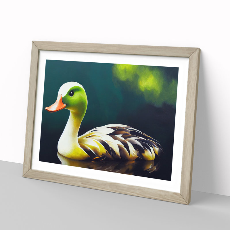Ideal Duck - Single Picture Frame Print, 46cm H x 64cm W x 2cm D, Oak