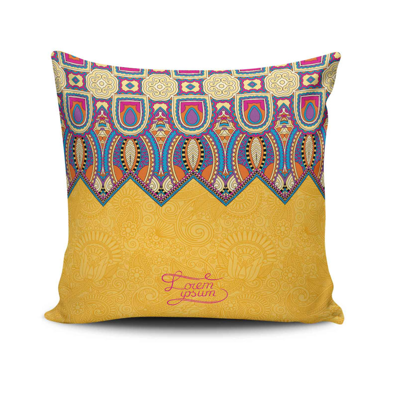 Housse de coussin décorative Ersula, 17 x 17 pouces, 50% coton / 50% polyester | Lavable à la machine à 104 ° F, repassable, fermeture à glissière dissimulée | Parfait pour le salon, la chambre à coucher et la décoration intérieure élégante