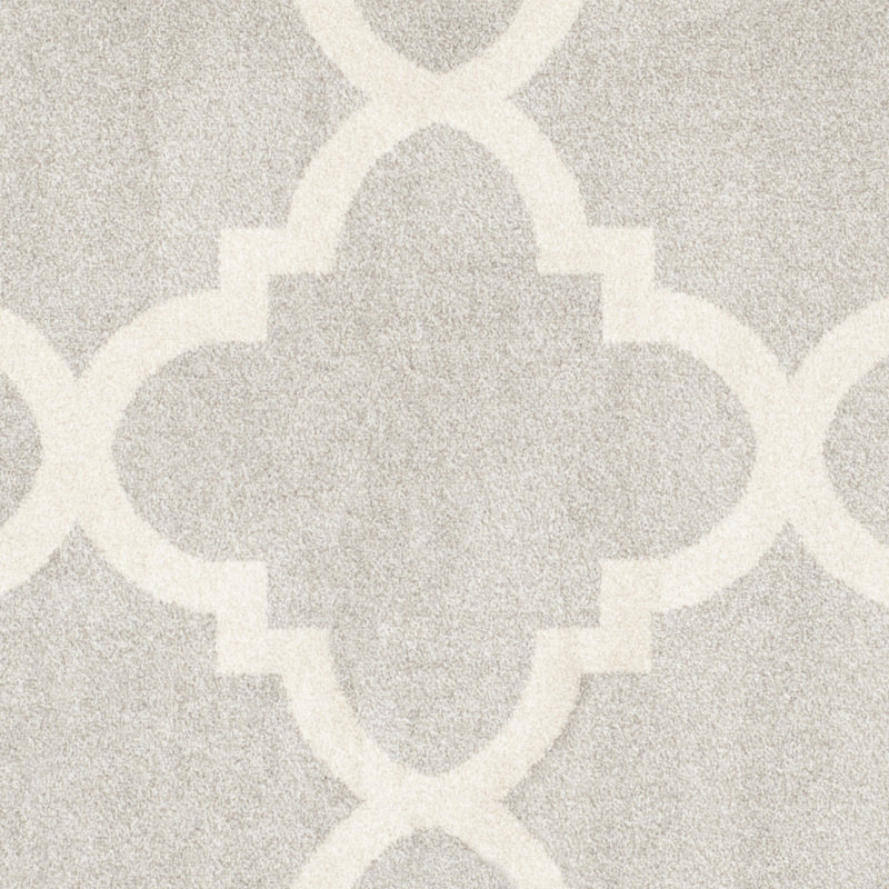 Ammundsen Geometric Light Grey/Beige Area Rug, Square 9'