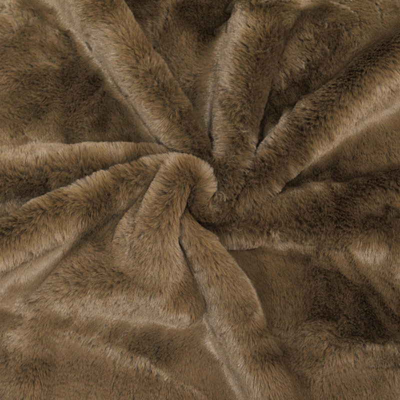 Housse de coussin unie en fausse fourrure, Loutre