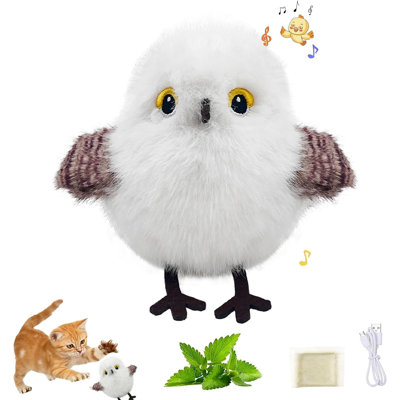 Jouet pour chat interactif à battement tactile avec son gazouillis, jouet de divertissement pour chats d'intérieur