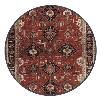 Machine Washable Persian Brown Area Rug