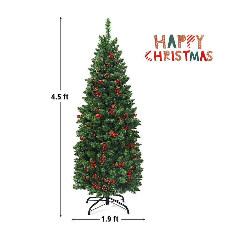Sapin de Noël artificiel 7,5 'avec 350 lumières claires/blanches pré-éclairé, H 4,5 pi