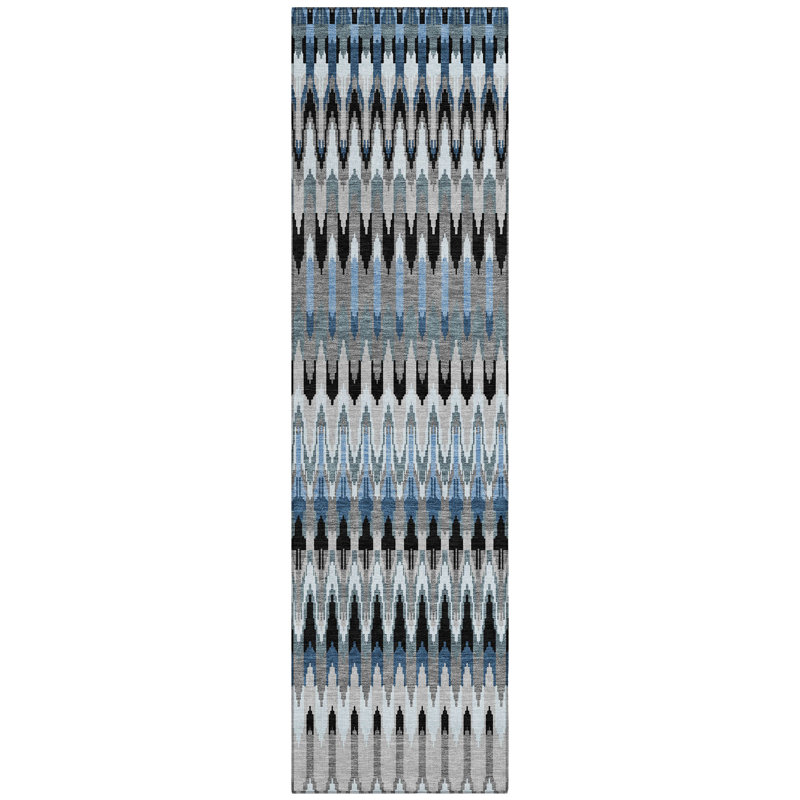 Washable Abstract Indoor / Outdoor Rug, Runner 2'3" x 7'6"