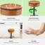 Tabouret de bar rond et pivotant réglable en cuir (ensemble de 4)-1933977748