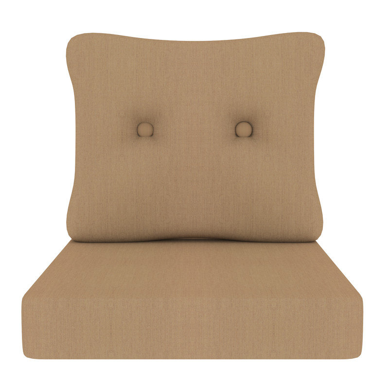 Coussin carré intérieur / extérieur Sunbrella, Beige chiné toile