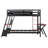 Twin-Size Gaming Bunk Bed with 2 Built-In Desks, USB Ports & Pegboard Organizer — Red-1036403144