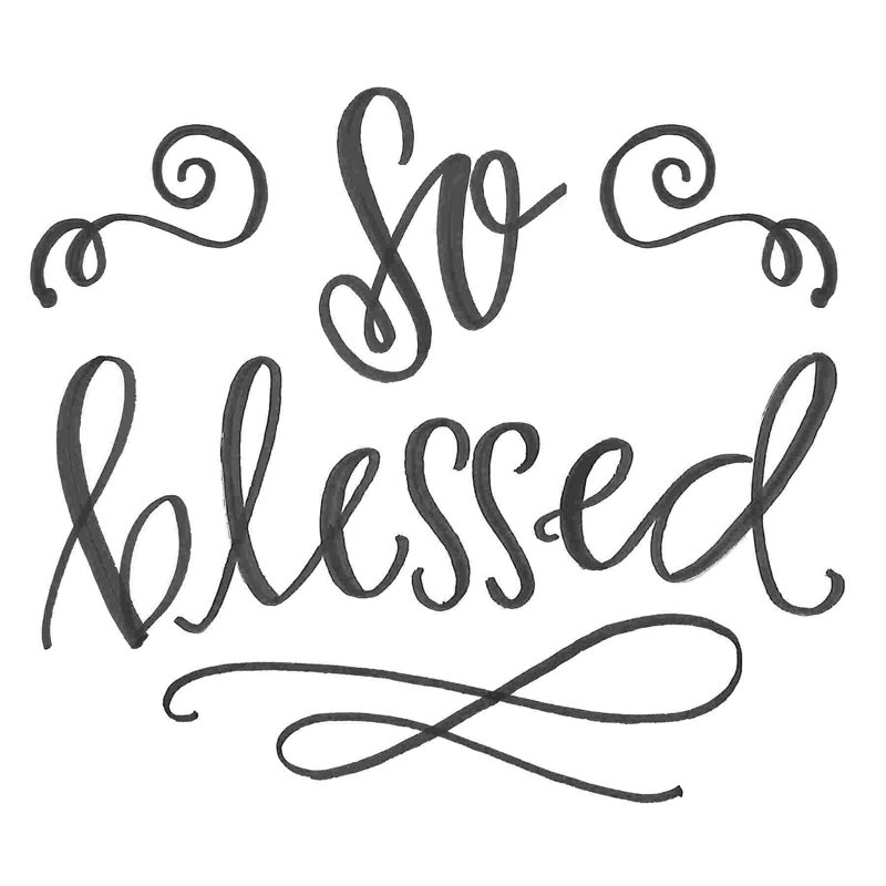«So Blessed Two», art textuel sur toile tendue, H 12 po x l 12 po