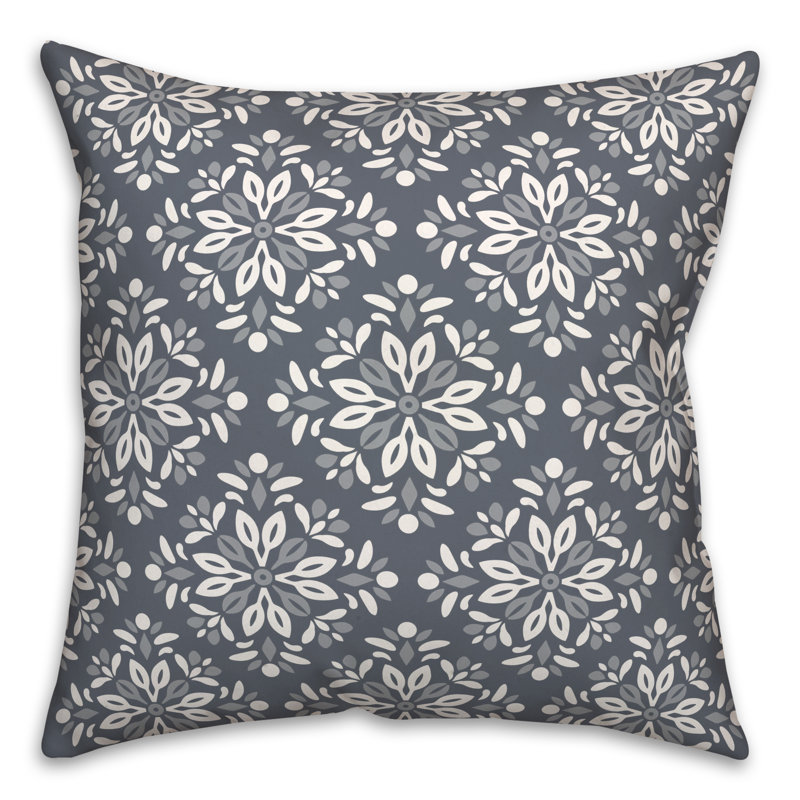 Medallion Outdoor Reversible Throw Pillow, H 18 po x l 18 po, Ardoise