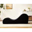 Chaise longue avec mousse haute, conception ergonomique, housse amovible lavable en noir chaise noire, noyau en mousse,-130844444